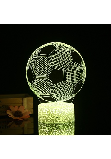 Ranyeek 3d Futbol Desenli Led Işık - Dokunmatik Kumandalı Stüdyo Aydınlatması - Usb Beslemeli Renkli Odalar İçin Dekoratif Lamba Pil Dahil Değil Diğer