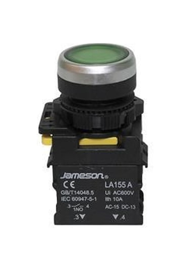 Jameson Yaylı Işıklı Buton Yeşil 220v 5 Adet