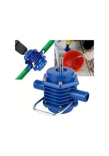 Xuweiwei Blue Manuel Kendinden Emişli Elektrikli Matkap Su Pompası Ev Bahçe Santrifüj Pompa