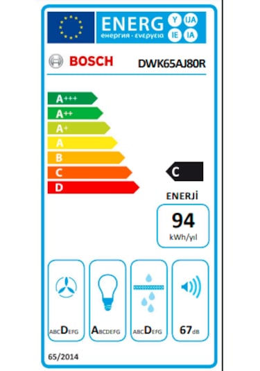 Bosch DWK65AJ80R 60 CM Duvar Tipi Davlumbaz