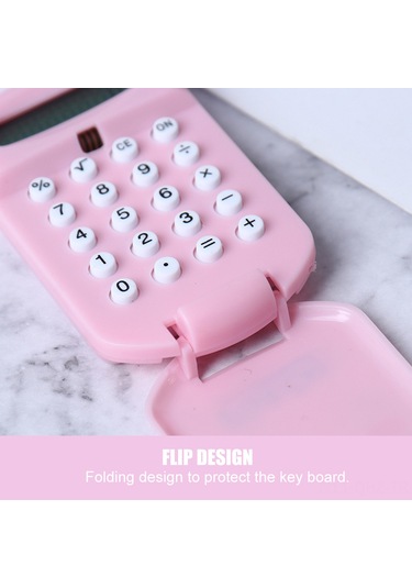 Aubyhe Sevimli Hayvan Desenli Katlanır Mini Hesap Makinesi Taşınabilir Ve Renkli Okul & Ofis Aracı Diğer