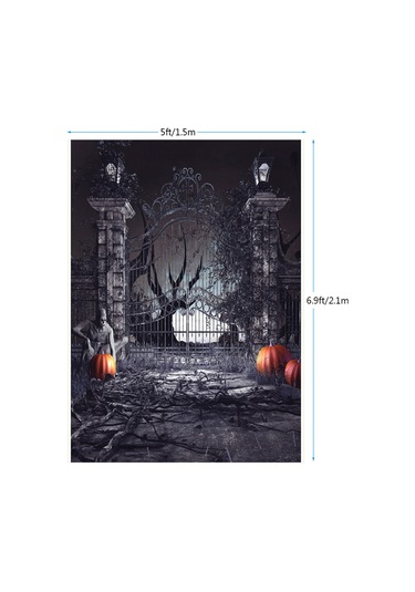 Youtek Halloween Temalı Fotoğraf Arka Planı 210x150cm - Dokunsuz, Yansımasız Ve Parlak Olmayan Poliester Dz-821 Siyah