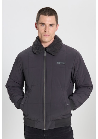 Regular Fit Normal Kesim Antrasit Bomber Ceket W232228003 Antrasit