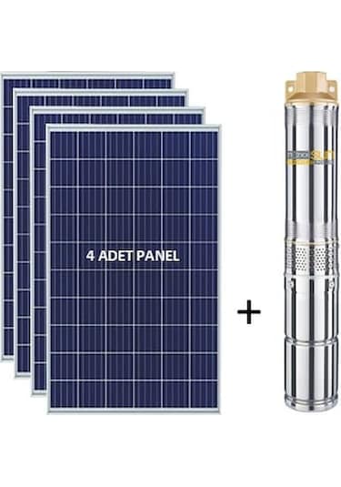 0.8hp 285 Watt 4 Adet Güneş Paneli Ve Dc Solar Pompa Tak Çalıştır Hazır