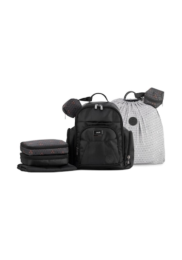 Gezenbebe Kişiye Özel Çok Fonksiyonlu Anne Baba ve Bebek Bakım Sırt Çantası Siyah