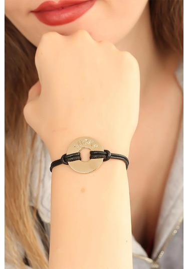 Lucky Şanslı Siyah Deri İpli Unisex Mood Bileklik - Tj-bb1982 Çok Renkli