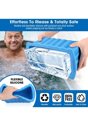 1 Adet Ekstra Büyük Silikon Buz Kalıp Sandık Verimli Donma Buz Mavi