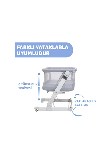 Chicco Next2me Pop Up Anne Yanı Beşik 07079299720000 Gri