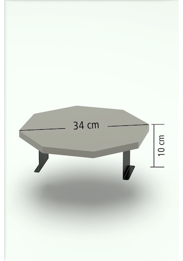 Yan Sehpa Ayarlanabilir Tepsi Dekoratif Modern Tepsi Sekizgen Beyaz