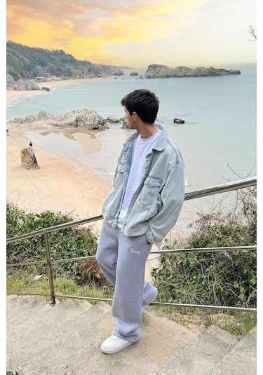Flaw Atelıer Flaw Atelier Baggy Eşofman Altı Gri Melanj-16511 Gri Melanj