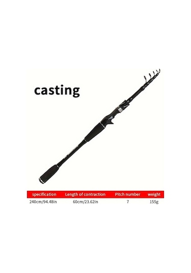 Didadodo Taşınabilir Tuzlu Su Bilgisayarlı Teleskopik Çubuk 240cm Eğirme 240cm