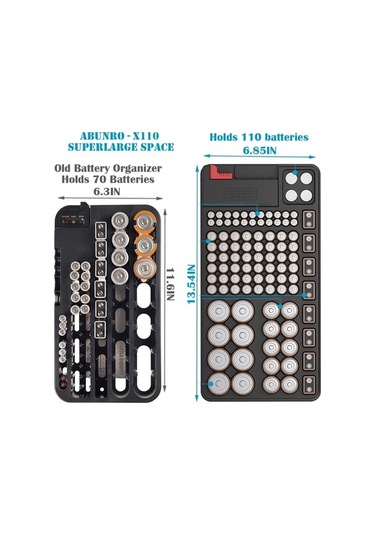 Maoyaya Pil Kutusu - Bt168 Pil Test Cihazı İle Pil Depolama Kutusu. 9v
