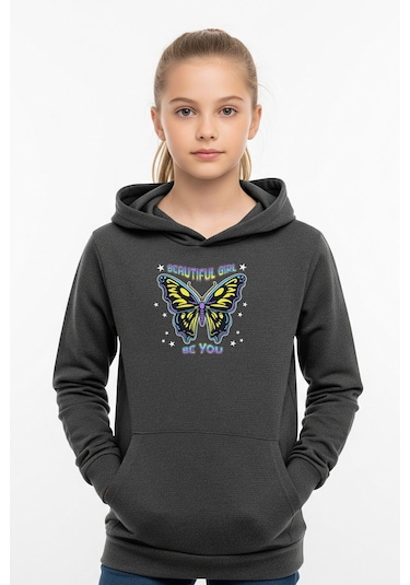 Kapüşonlu 3'lü Kız Çocuk Sweatshirt Cep Detaylı-baskılı Çok Renkli