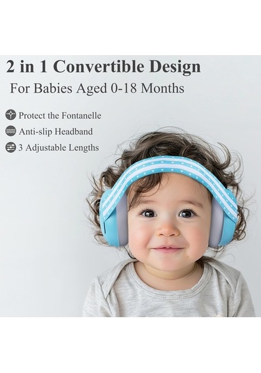 Didadodo Güneş Gülümseme Bebek Kulaklığı, Gürültü Koruması, 0-2 Yaş, Güvenli