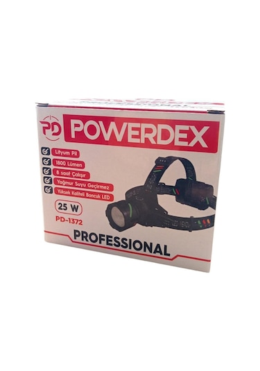 Powerdex 25w 1800 Lümen Şarj Edilebilir Kafa Lambası Pd-1372 Siyah