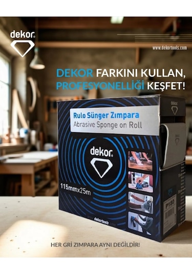 Sünger Rulo Zımpara 115x25 Mt 220 Kum