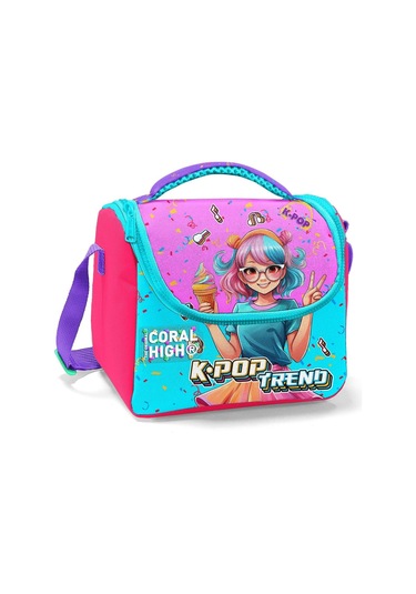 Coral High Kız Çocuk Beslenme Çantası - Thermo - Pembe K-pop Dondurmalı Kız Çok Renkli
