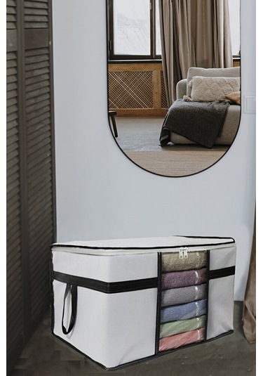 Adarya Home 5 Adet Pencereli Kazak Hurcu- 50x40x30 Beyaz