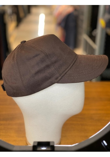 Kaşe Yünlü Kumaş Kışlık Cap Şapka Koyu Kahverengi