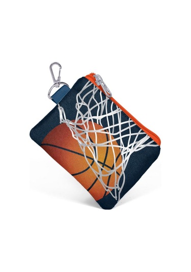 Coral High Kids Lacivert Turuncu Basketbol  Desenli Bozuk Para Çantası 21798 Lacivert