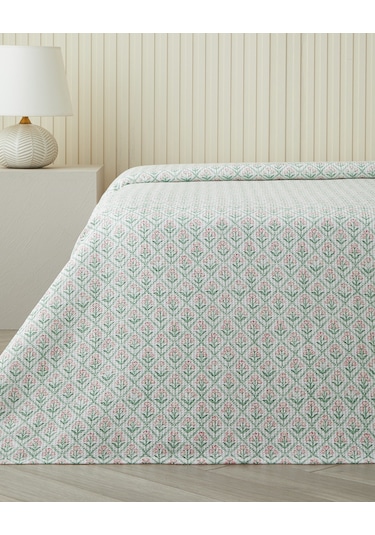 Bloom Crest Tek Kişilik Pike 150x220 Cm Yeşil
