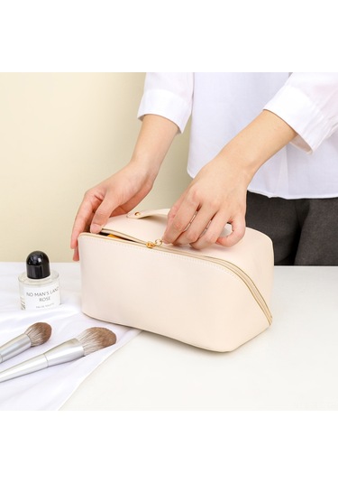 Reedark Büyük Kapasiteli Pu Deri Kozmetik Çantası - Pratik Ve Dayanıklı