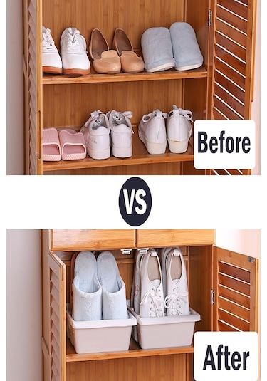 Roma 3 Bölmeli Dikey Ayakkabı Rampası Ayakkabı Terlik Kutusu Düzenleyici