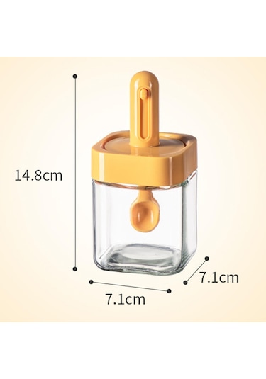 Homyl Baharat Kavanoz Mutfak Malzemeleri Mini Şeffaf Konserve Sarı