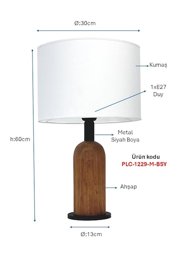 Siyah Boyalı Masa Lambası Plc-1229-m-bsy