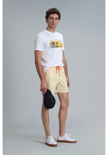 Lufian Strıped Erkek Deniz Şortu Sarı Sarı 111220087100900 Sarı