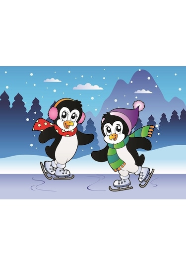 Neşeli Penguenler Kutulu Puzzle/Yapboz 12+24 Parça