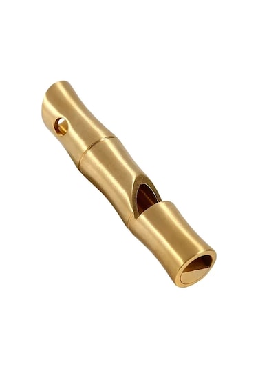 Konesam Brass Bambu Desenli Yüksek Sesli Kurtarma İshığı - Dış Etkinlikler, Kamp, Dağcılık İçin Dayanıklı Anahtarlık Takımı Altın