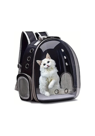 Honeybeeshop 1pc Şeffaf Nefes Alabilir Kedi Sırt Çantası Taşınabilir Panoramik Pet Taşıyıcı Hava Delikli Hafif Pvc Kedi Seyahat Çantası Dış Kullanım İçin