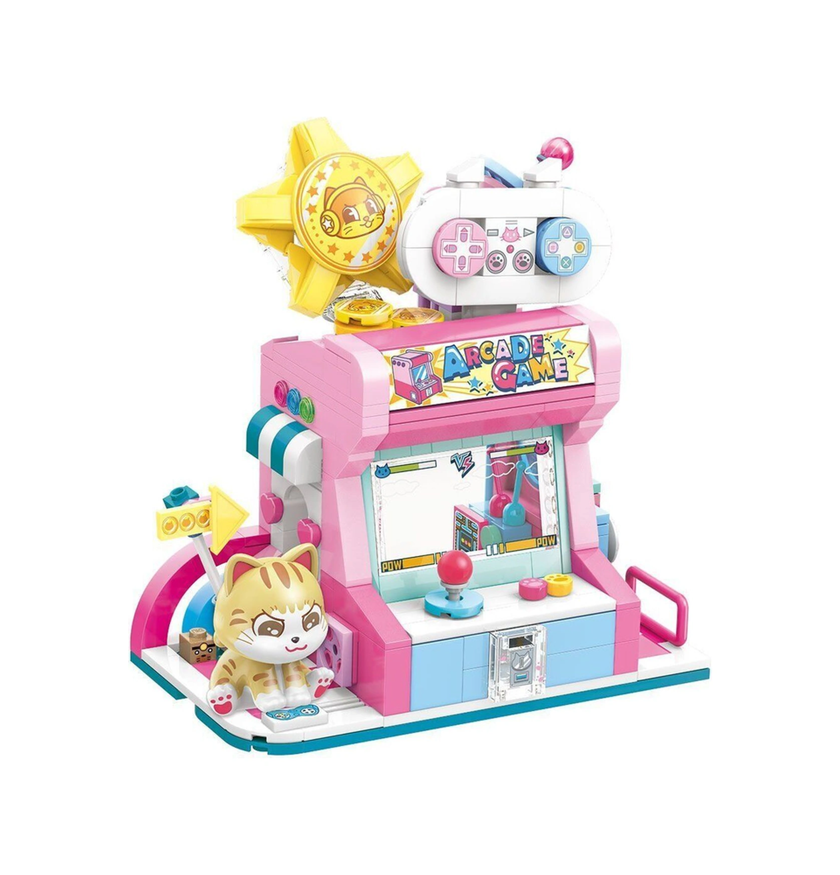 Kp28019 Keeppley Orange Cat Game Room Blok Seti -vagon Life