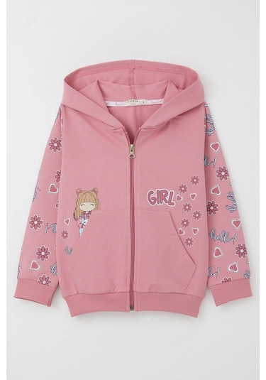 Breeze Kız Çocuk Hırka Sevimli Kız Baskılı Kolları Çiçek & Kalp Desenli 1-4 Yaş, Gülkurusu Gülkurusu Breeze Kız Çocuk Hırka Sevimli Kız Baskılı Kolları Çiçek & Kalp Desenli 1-4 Yaş, Gülkurusu Gülkurusu