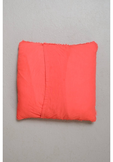 Peraluna Foam Pıllow Şifon Şerit Triko Yastık Kılıfı 45x45 Cm Koral - Koral