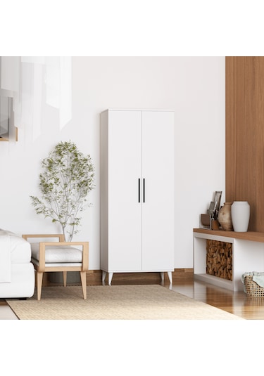 2 Kapaklı Askılı Ve Raflı Gardırop