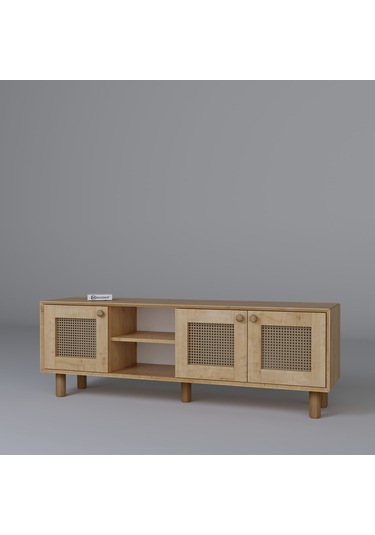 Bohem Serisi Natura Ceviz-meşe Pvc Hasır Desen Tv Ünitesi Safir Meşe