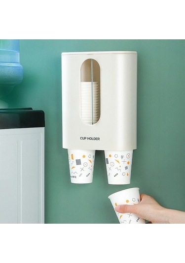 Besthome1 Ev Punch-pembe Duvara Monte Tek Kullanımlık Kağıt Bardak Alıcısı Otomatik Su Bardağı Tutucu Dağıtıcı Pembe