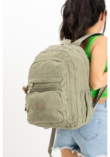 Ultra Hafif Çok Cepli Krinkıl Sırt Çantası Vizon Model: 571-3b - Vizon