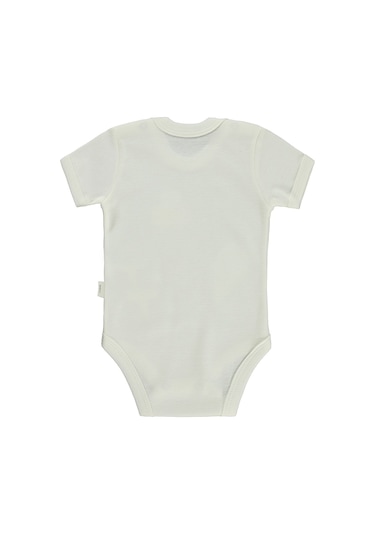 Civil Baby Dondurma Baskılı 1-36 Ay Çıtçıtlı Badi - Ekru Ekru