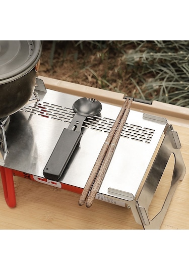 Maiyame Soto310 Çelik Çadır Ocağı Tabanı, Rüzgar Direnci Ve Isı Yalıtımı, Piknik-barbekü İçin Taşınabilir Ve Parçalanabilir Masa Gümüş
