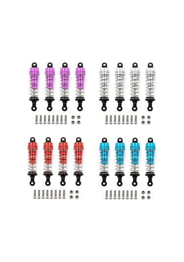 Youmex 1/14伟力144001模型车适用61-74cm铝制金属避震器 4条红色套装 Bjm098