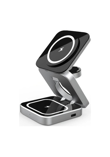 Topshop1 Derin Gri Katlanabilir Stand Hizli Sarj Usb Type C Seyahat Dostu 36v Telefon Kulaklik Saat