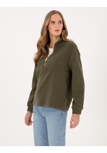 Pierre Cardin Kadın Haki Sweatshirt 50314954-vr027 Haki