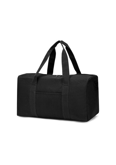 Seyahat Spor Çantası Büyük Kapasiteli Kanvas Seyahat Large Siyah Siyah