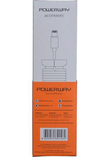 Powerway CX10 Lightning Örgülü  Hızlı Şarj Kablosu 1.1 M Turuncu