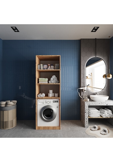 Venedik Çamaşır Ve Kurutma Makinesi Dolabı Banyo Dolabı Çam Çam