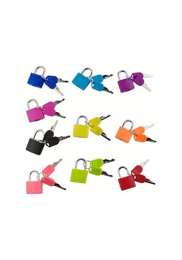 Fochsia 10 Adet Bagaj Kilitli Kemer Çanta Kilit Metal Kilit Spor Mini Kilit 10 Renk