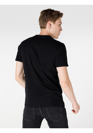 Colins Siyah Erkek Tshirt K.Kol Cl1064711 Q1.V2 Blk 001